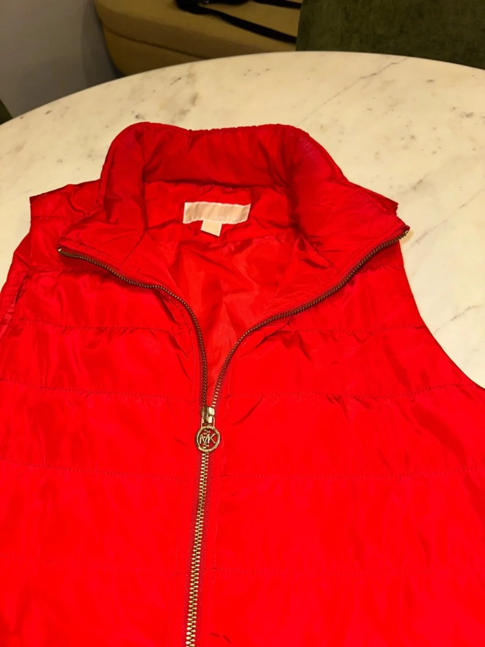 Michael Kors Red Quilted Puffer Vest - Women's Size Large - Picture 2 of 10